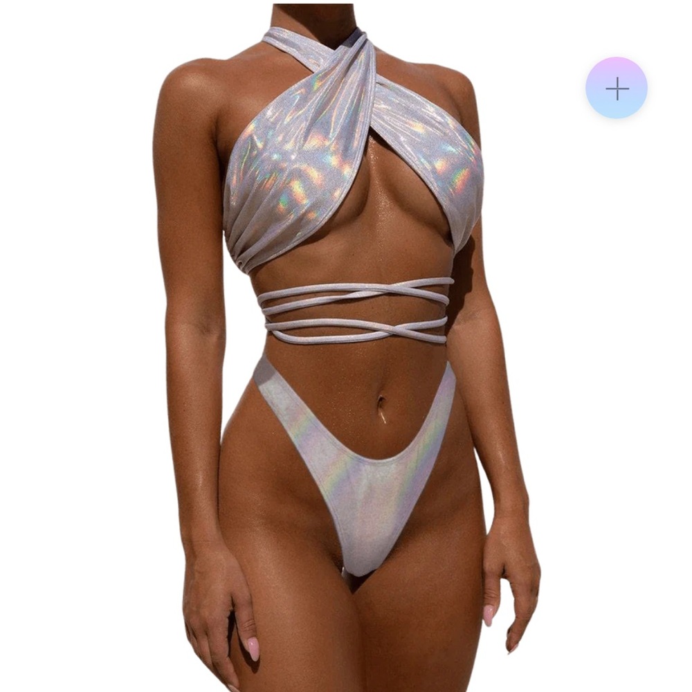Euphoria rave wear silver set